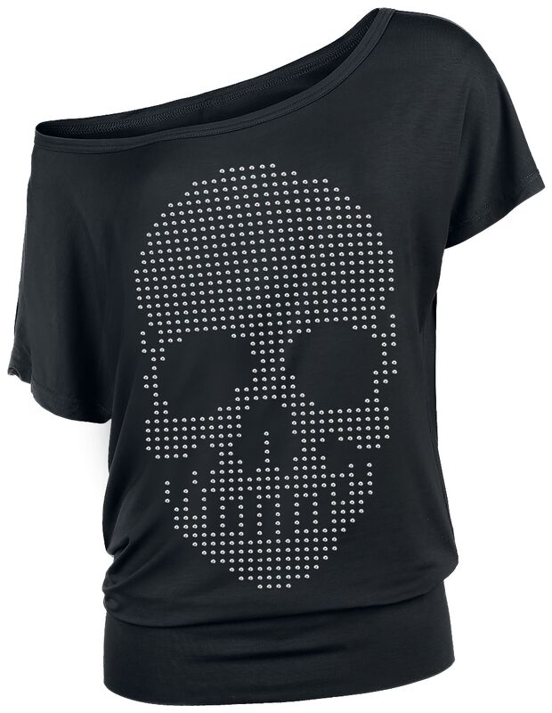 T-shirt with Studded Skull