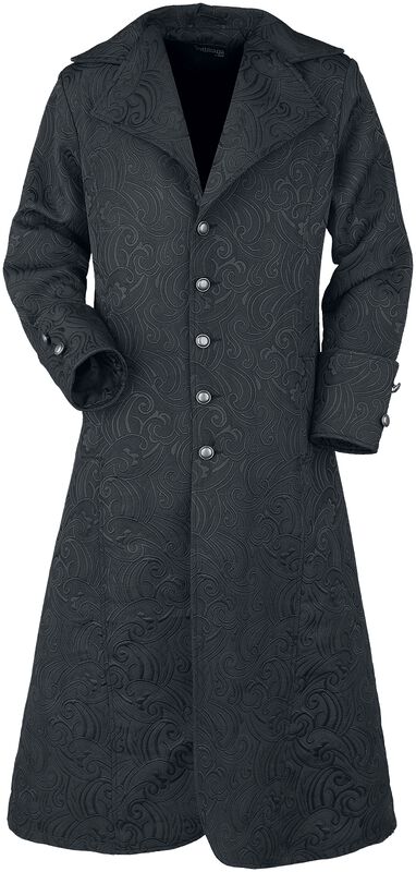 Coat with brocade pattern