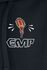 Zip hoodie with rock hand motif and EMP logo