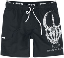 Swim Shorts With Moon and Skull Hand, Gothicana by EMP, Swim Shorts