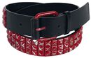 Black Premium Belt with Red Studs, Black Premium by EMP, Belt