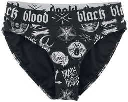 Bikini bottoms with occult symbols, Black Blood by Gothicana, Bikini Bottom