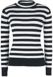 Menace White And Black Stripe Sweater
