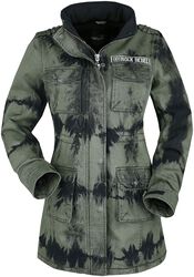 Green Winter Jacket with Batik Wash, Rock Rebel by EMP, Winter Jacket