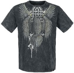 T-shirt with Raven Print, Black Premium by EMP, T-Shirt