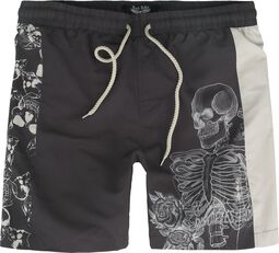 Swim Shorts With Skeleton Print, Rock Rebel by EMP, Swim Shorts