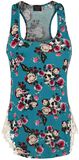 Teal Floral Skull Lace Crochet Girls, Midnight Hour, Top