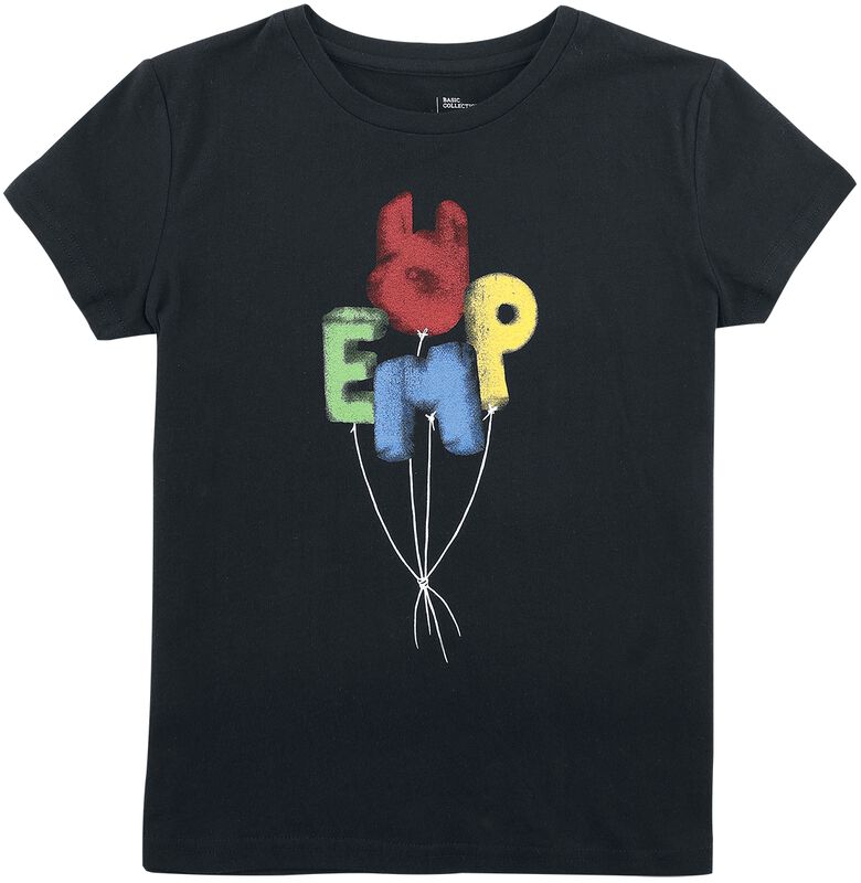 Kids’ t-shirt with rock hand and balloons