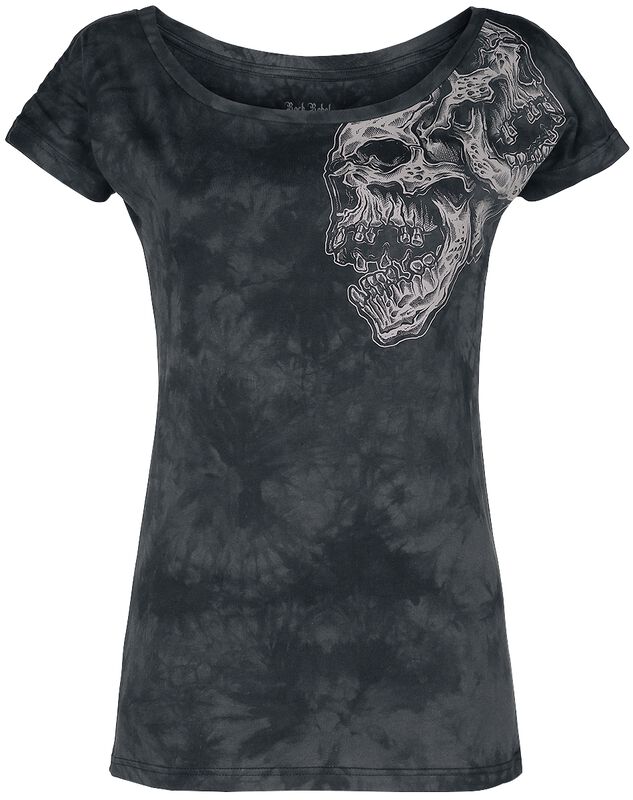 T-shirt with Batik Wash and Skull Print