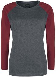 Raglan Contrast Longsleeve, RED by EMP, Long-sleeve Shirt