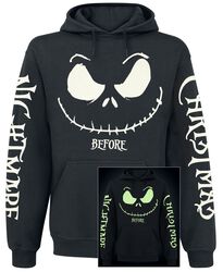 Jack Face - Glow in the dark, The Nightmare Before Christmas, Hooded sweater