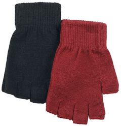 Double pack of gloves, Black Premium by EMP, Fingerless gloves