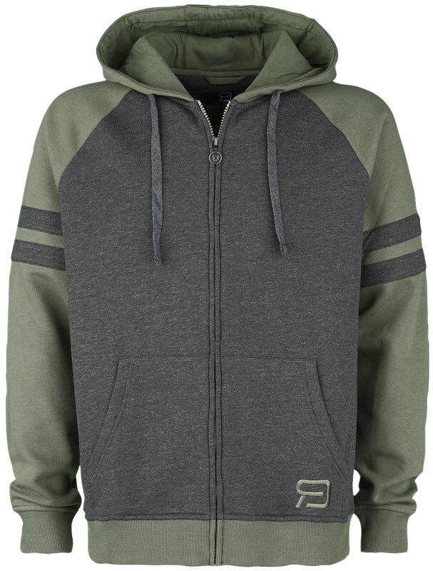 Green/grey zip hoodie