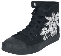 High-cut trainers with print, Gothicana by EMP, Sneakers High