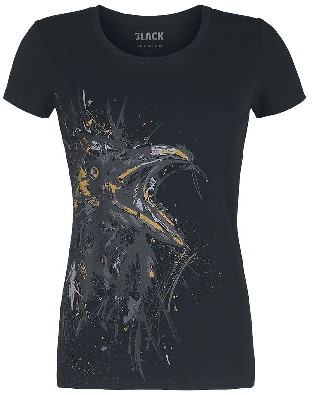 Ladies’ t-shirt with sketch art raven