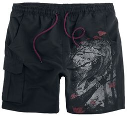 Swim Shorts With Print, Black Premium by EMP, Swim Shorts