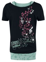Three Pieces T-Shirt and Tops with Notes and Stars, Full Volume by EMP, T-Shirt