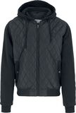 Hooded Diamond Quilt Nylon Jacket, Urban Classics, Hooded zip