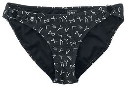 Bikini Bottoms with Rune Print, Black Premium by EMP, Bikini Bottom