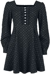 Short dress with floral border, Black Premium by EMP, Short dress