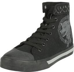 Sneaker with Wolf an Arrow Print, Black Premium by EMP, Sneakers High