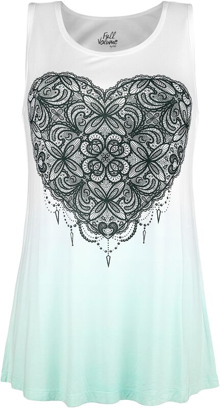 White Top with Colour-Gradient and Print