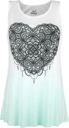 White Top with Colour-Gradient and Print, Full Volume by EMP, Top