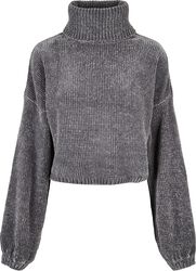 Ladies Short Chenille Turtleneck Sweater