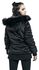 Velvet winter jacket with faux-fur hood