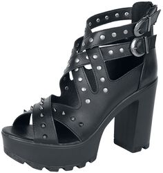 High Heels with Straps and Studs, Black Premium by EMP, High Heel