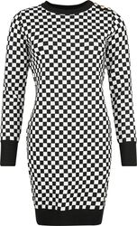 Chess Square Monochrome Knitted Dress, QED London, Short dress