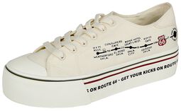 Rock Rebel X Route 66 - White Sneakers with Platform Sole, Rock Rebel by EMP, Sneakers