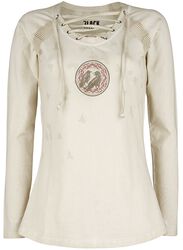 Long-Sleeve Top with Lacing and Mesh Inserts