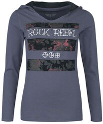 Hooded long-sleeved top, Rock Rebel by EMP, Long-sleeve Shirt