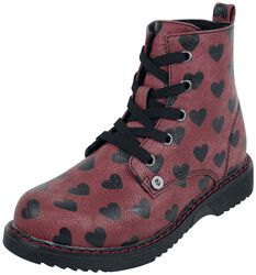 Kids' Boots with Heart Print, Rock Rebel by EMP, Children's boots