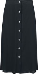 Heart Button Midi Skirt, Voodoo Vixen, Medium-length skirt