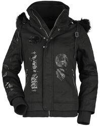 Winter Jacket With Shiny Prints, Rock Rebel by EMP, Winter Jacket