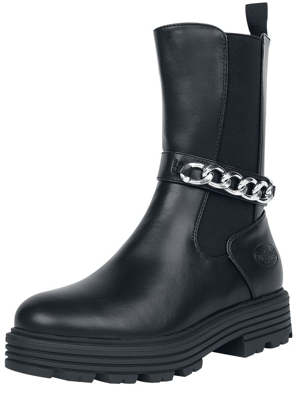 Boots with chain embellishment
