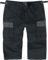 3/4 shorts with faux-leather detailing, Gothicana by EMP, Shorts
