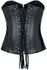 Striped Corset with Faux Leather Panels