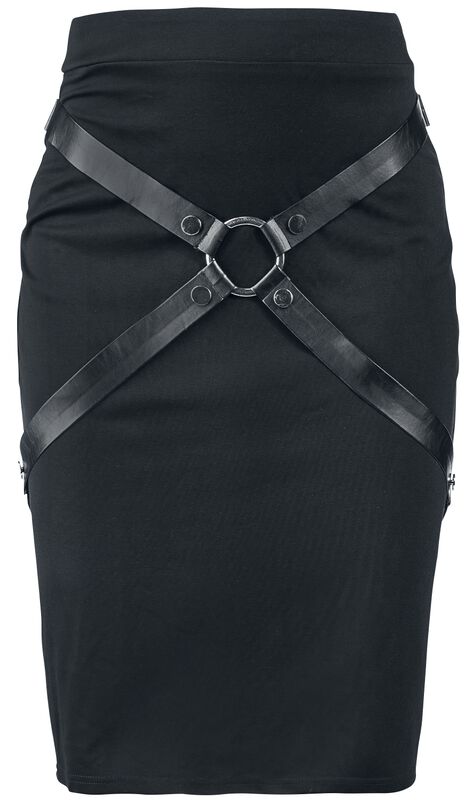 Black Bondage-Look Skirt