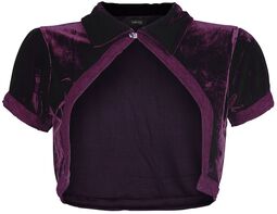 Velvety Purple Bolero with Short Sleeves