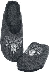 Grey Slippers with Viking Print