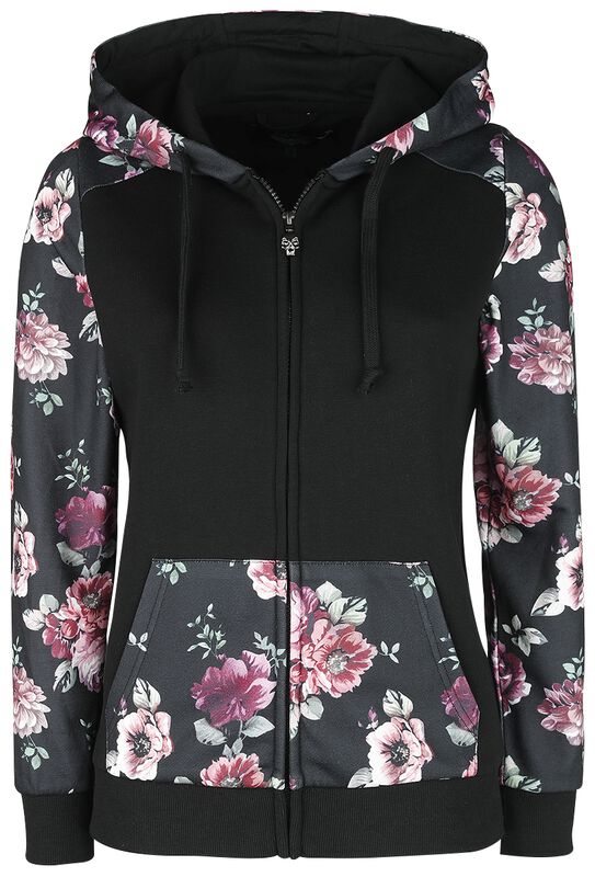 Flower-print hoodie