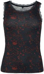 Vest with lace detail, Black Premium by EMP, Short Sleeve Undershirts