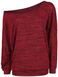 Oversize Melange Wide-Neck Sweater, RED by EMP, Knit jumper