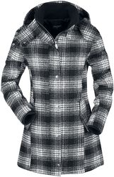 Checkered Short Coat, Black Premium by EMP, Short Coat