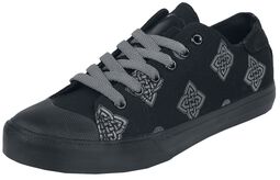 Low-cut trainers with Celtic print, Black Premium by EMP, Sneakers