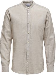 ONSCaiden LS Solid Linen MAO Shirt, ONLY and SONS, Longsleeve