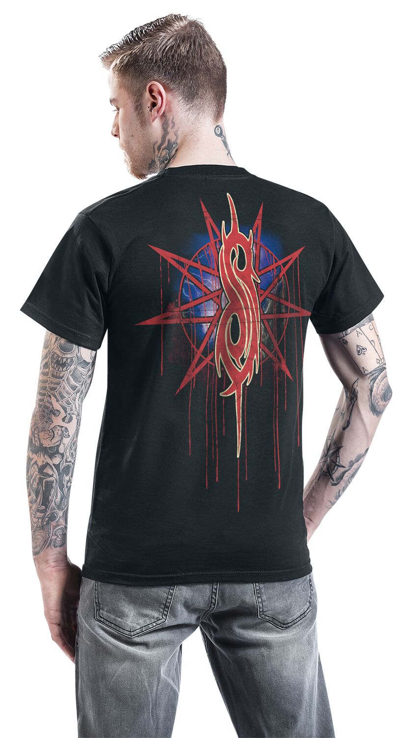 Official Slipknot 'Devil Single - Logo Blur' Men's T-Shirt - Black, Soft Cotton